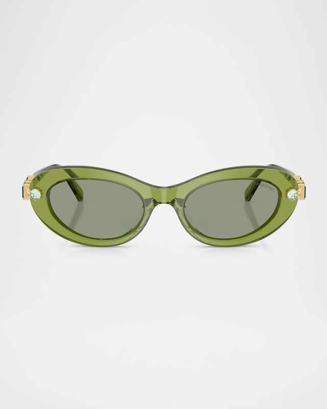 SK6042 Oval Embellished Sunglasses